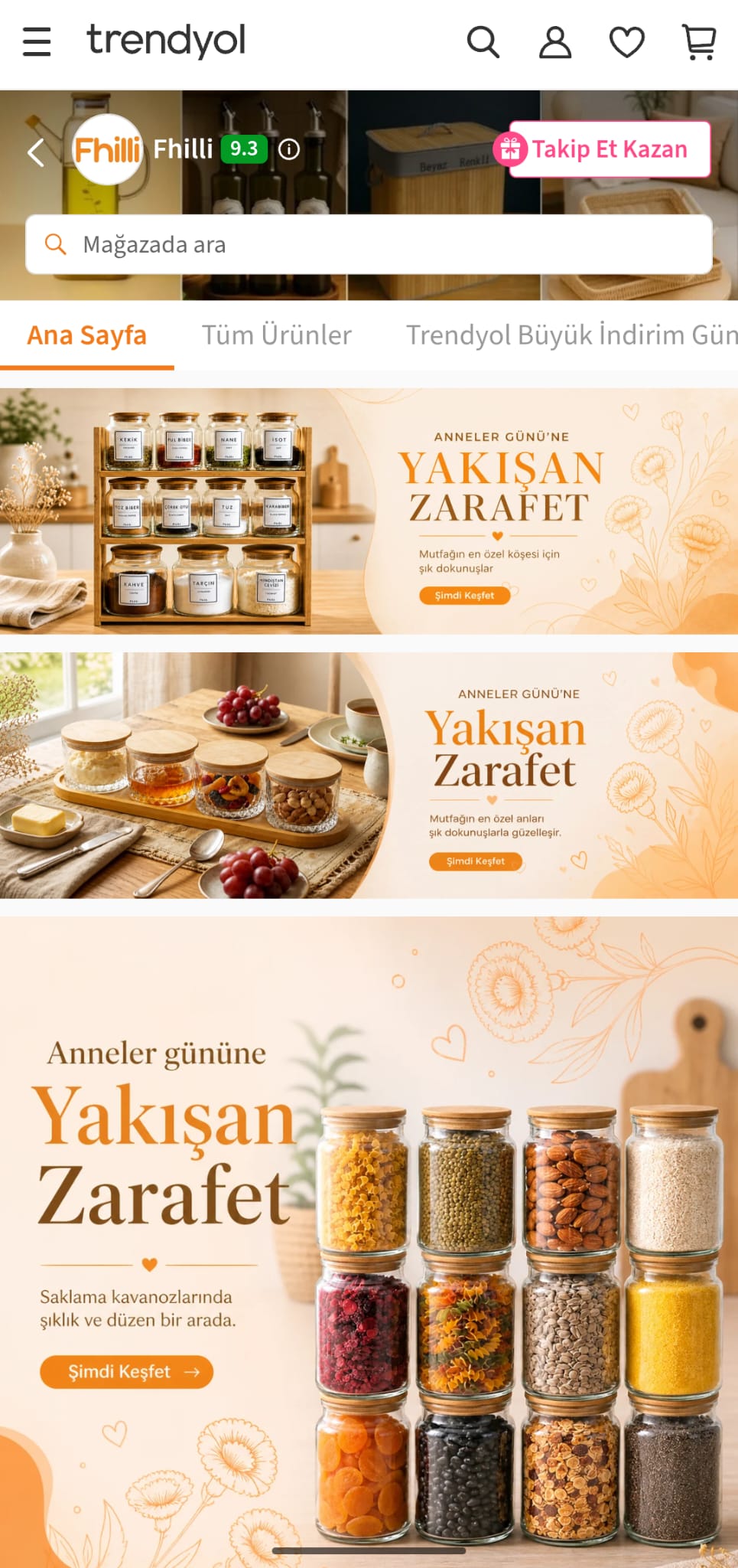 Fhilli Trendyol mağaza vitrini