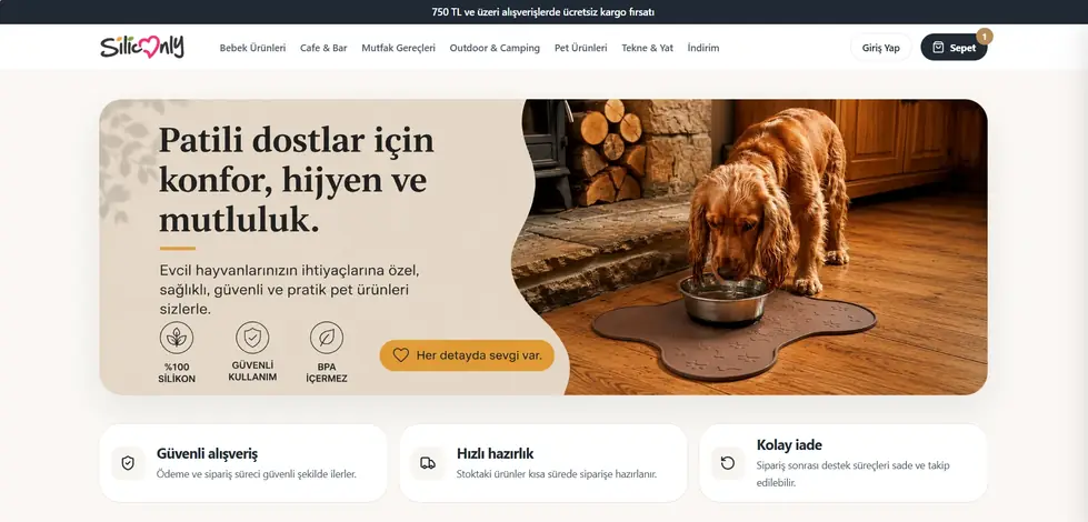 Siliconly e-ticaret örneği